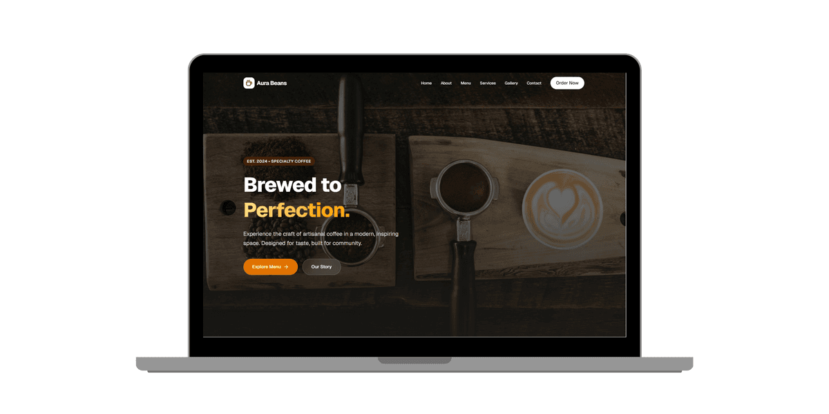Aura Beans Coffee Shop Website