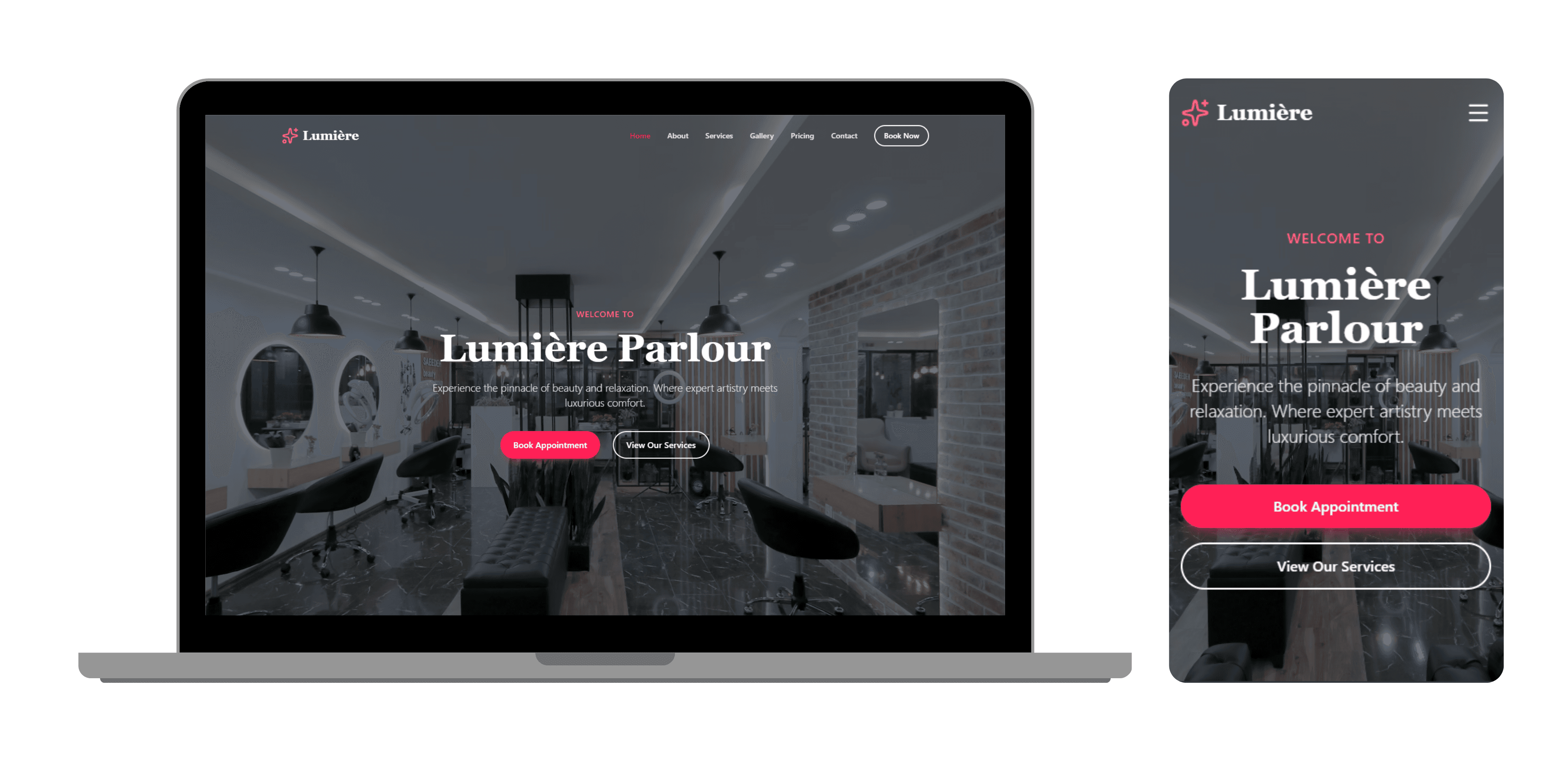 luxury salon & Spa Website